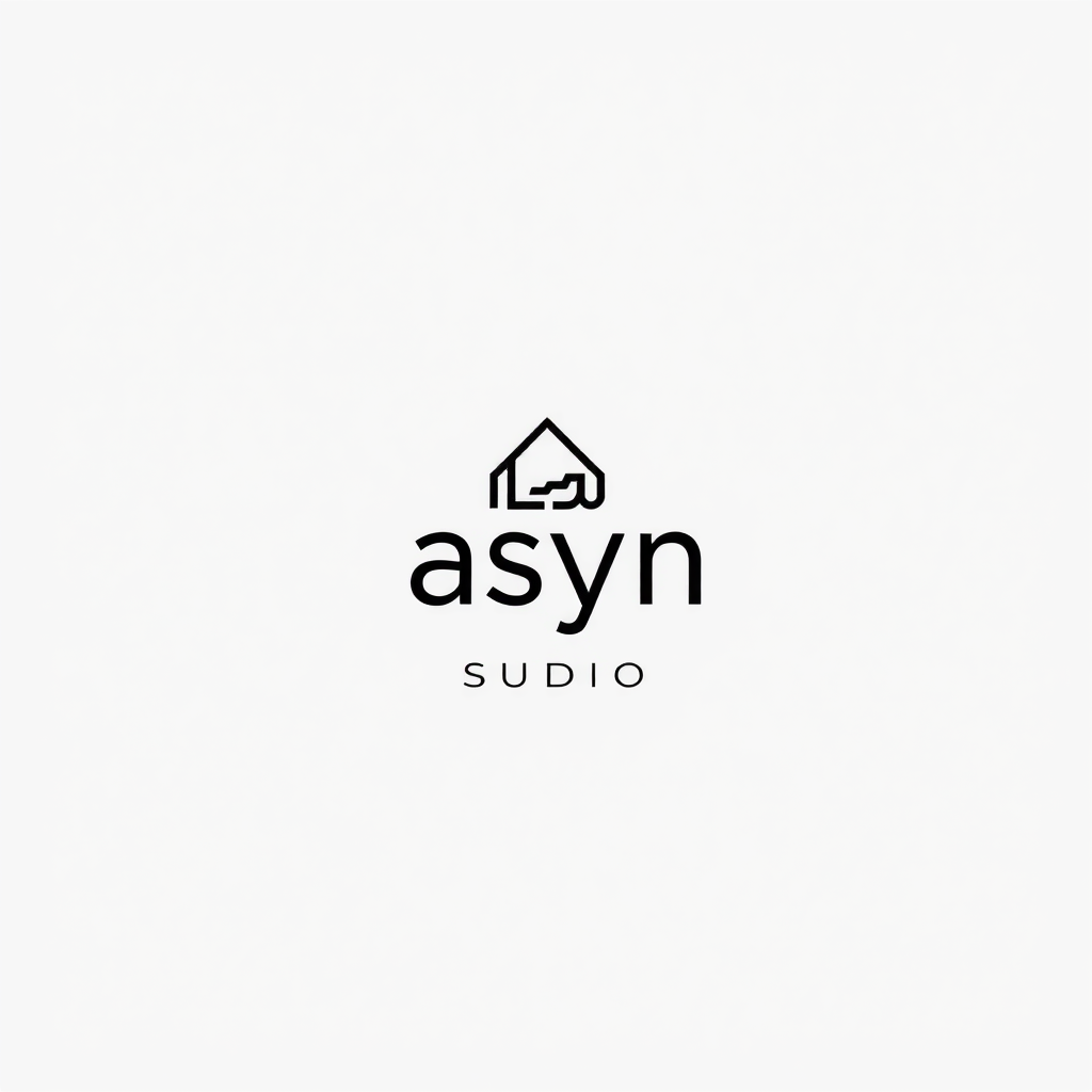 Minimalist Logo idea: minimalist logo, simple geometric mark for Åsyn Studio , flat vector, clean lines, centered, solid white background, lots of negative space, high cont