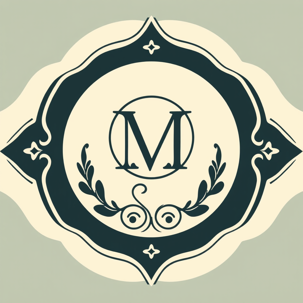 Main logo studio: elegant vintage monogram logo from name Marija