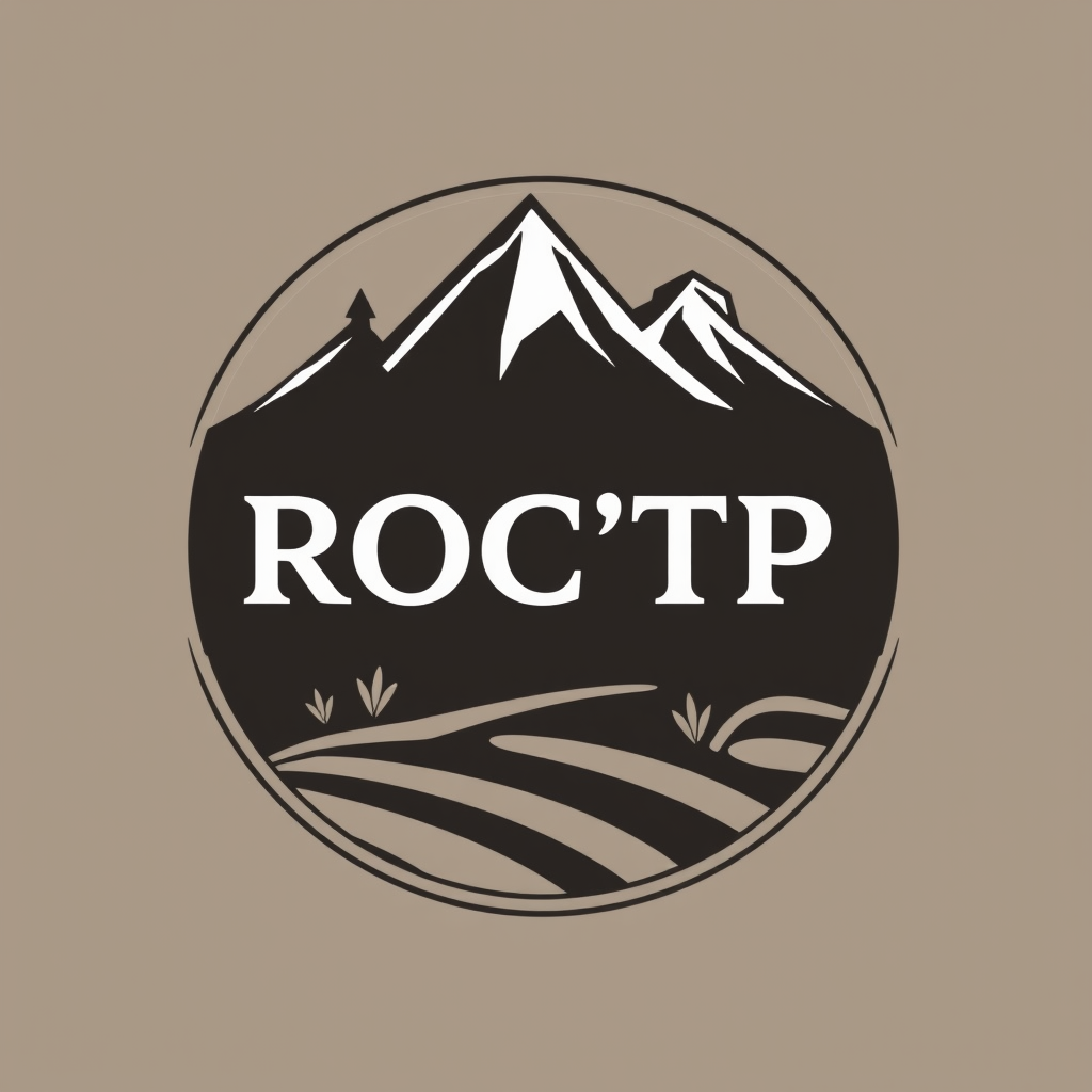 Main logo studio: ROC'TP entreprise terrassement logo godet