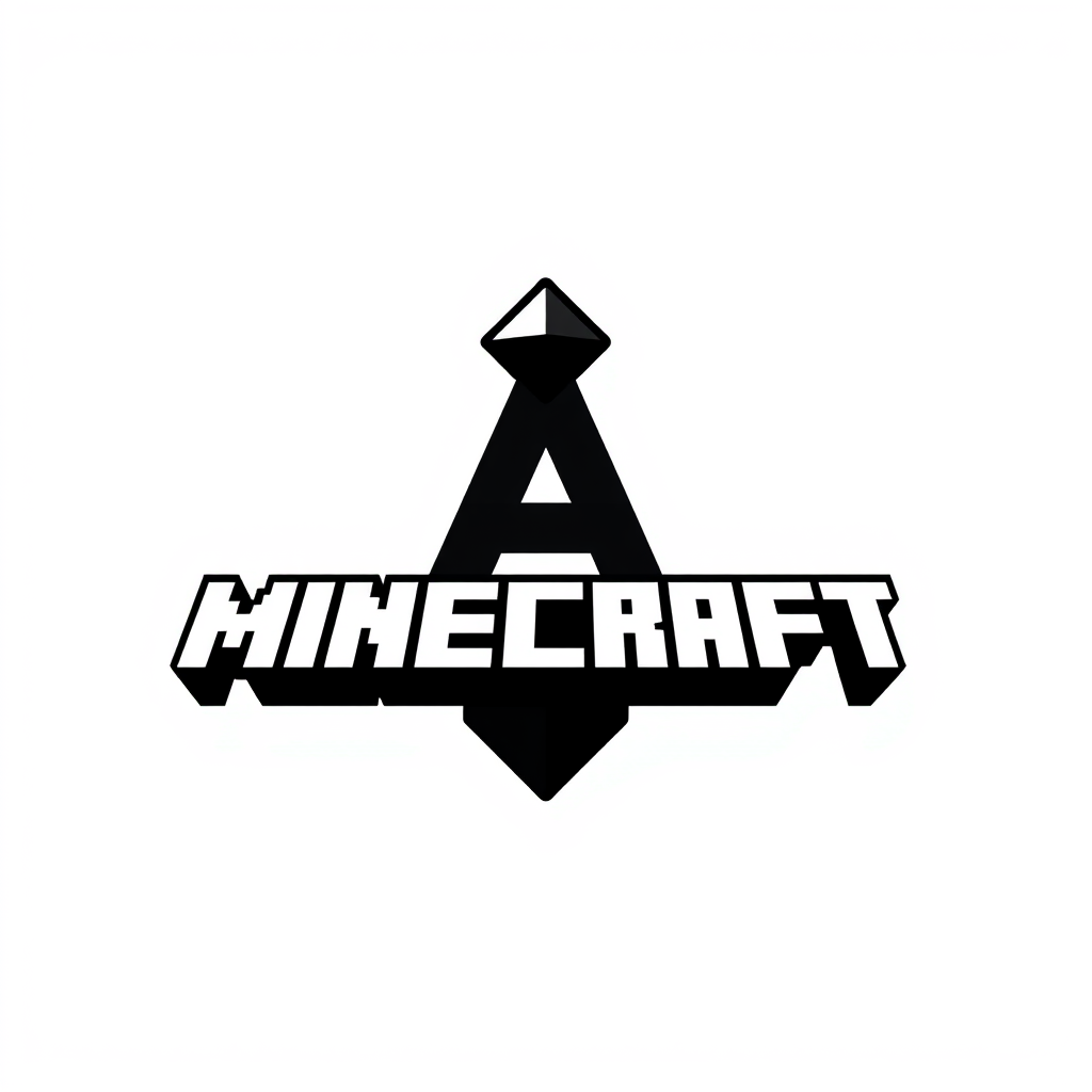 Monogram Logo idea: monogram logo combining the letters A minecraft server , elegant intertwined letterforms, flat vector logo, centered, solid white background, high con