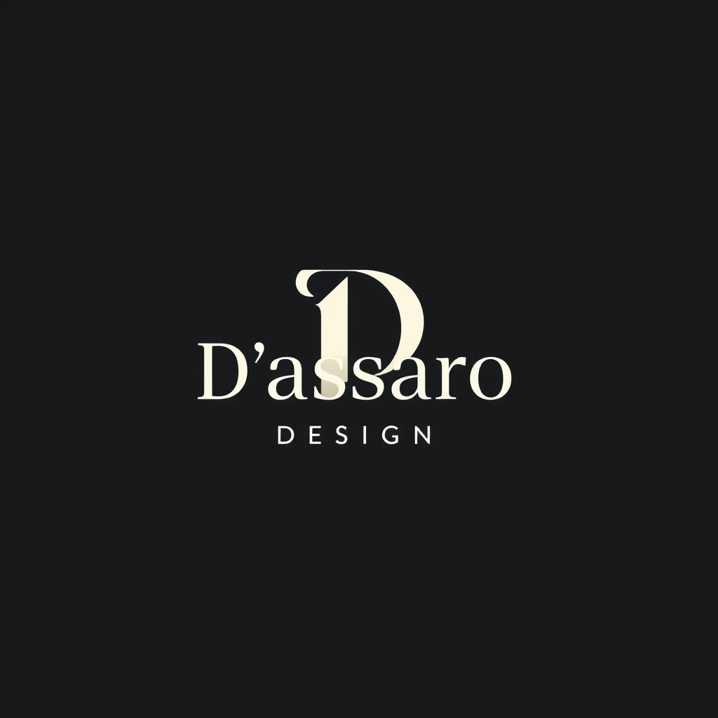 Main logo studio: Nom: D'assaro Design. Crée un logo minimaliste, très moderne (tendance du moment) et très élégant et raffiné! Logo typographique mais pas seulement la