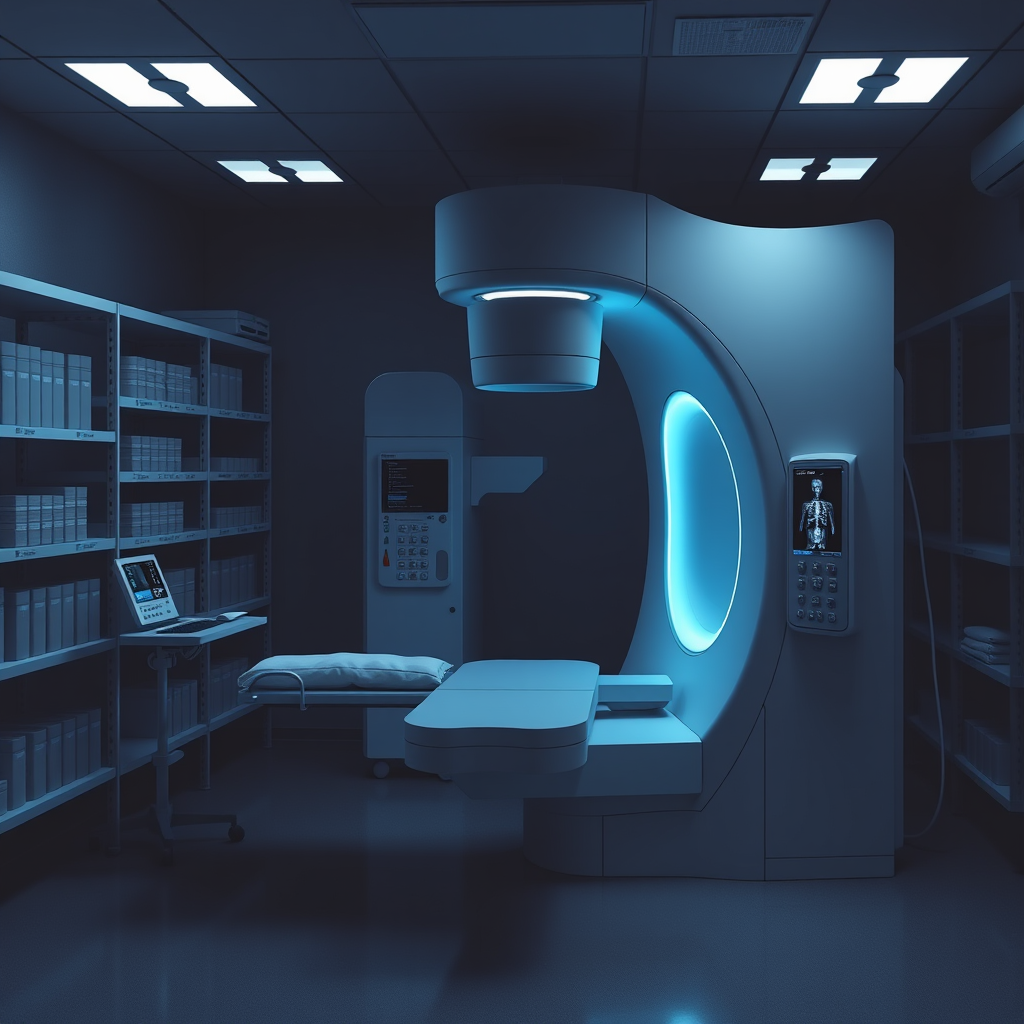 Main logo studio: Inventory Management System for radiology department, dark background