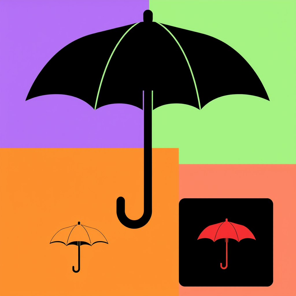 Main logo studio: Create an umbrella logo with colored backgrounds