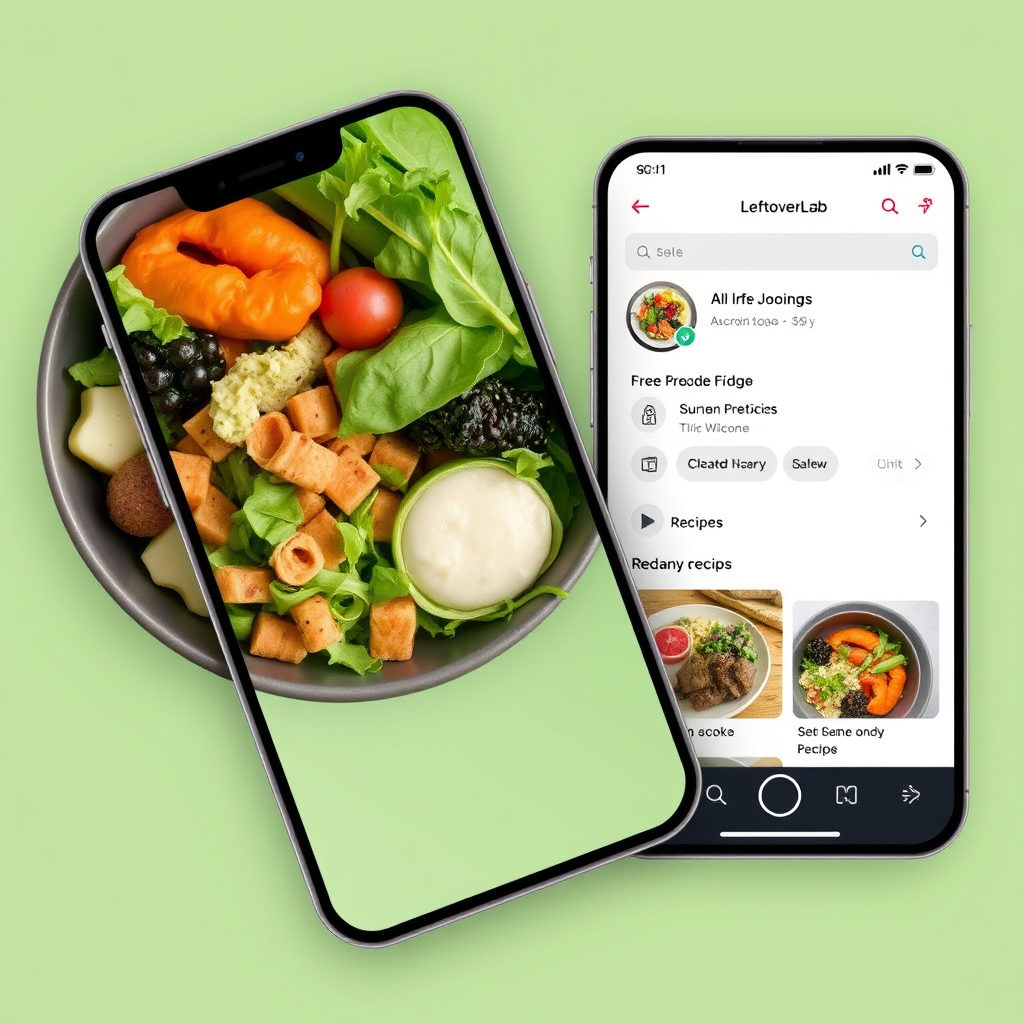 Main logo studio: LeftoverLab is the app name. Its an AI recipe app where you take photos of your fridge and it gives recipes