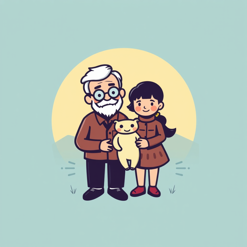 Main logo studio: uncle and nephew/niece bu yazıya logo oluştur 3 kişi olmalı logoda