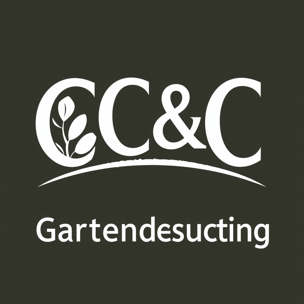 Main logo studio: Erstelle mir Bitte ein Logo. Es ist für die C und C Gartengestaltung GmbH. Ich hätte gerne, dass die zwei Cs gut hervorgehoben werden und dass das The