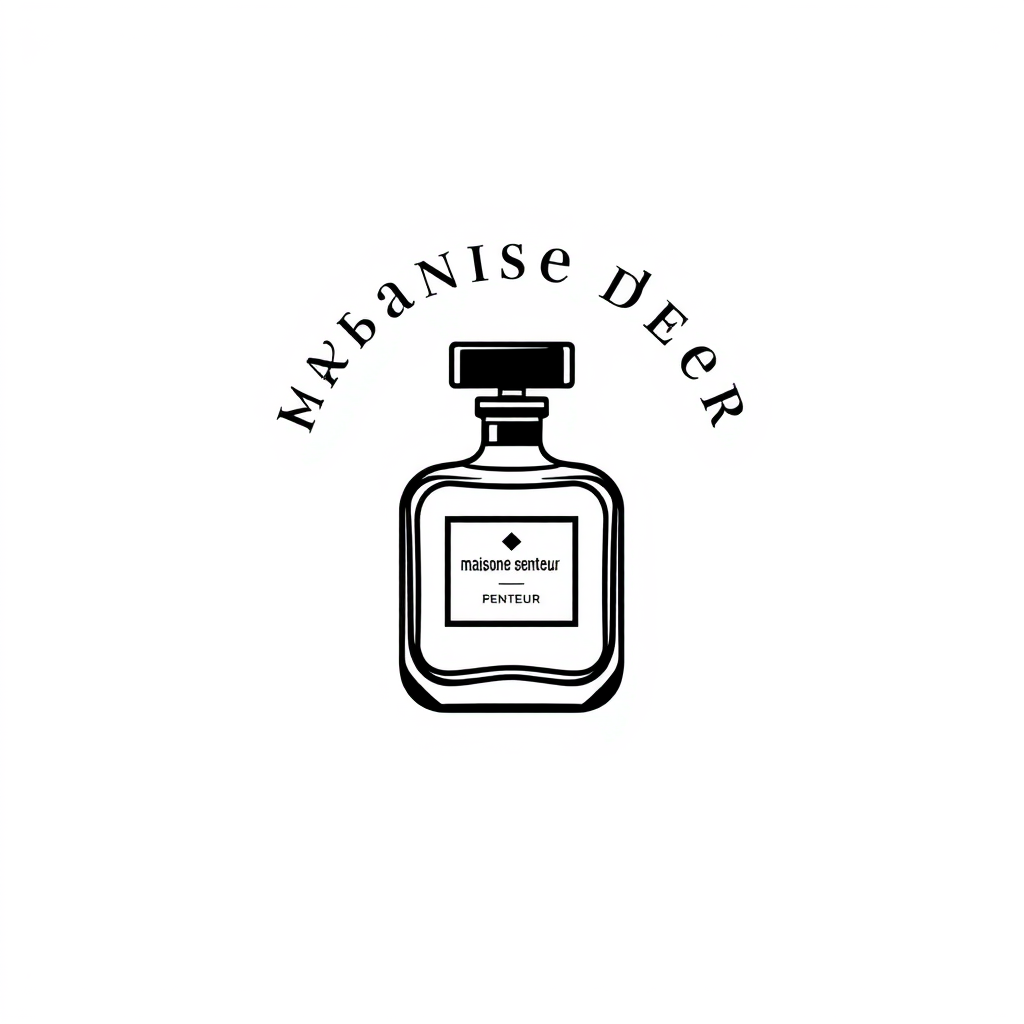Main logo studio: the name is maison de Senteur, its a parfume shop. only the logo. maison de senteur. just a logo with a parfume bottle in it. better. maison de senteu