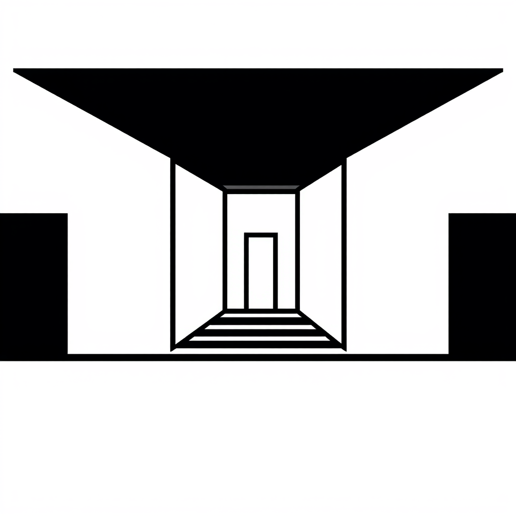 Main logo studio: “} Minimal abstract architectural logo using elegant geometric lines. Create a unique and sophisticated symbol inspired by structure, space, proportio