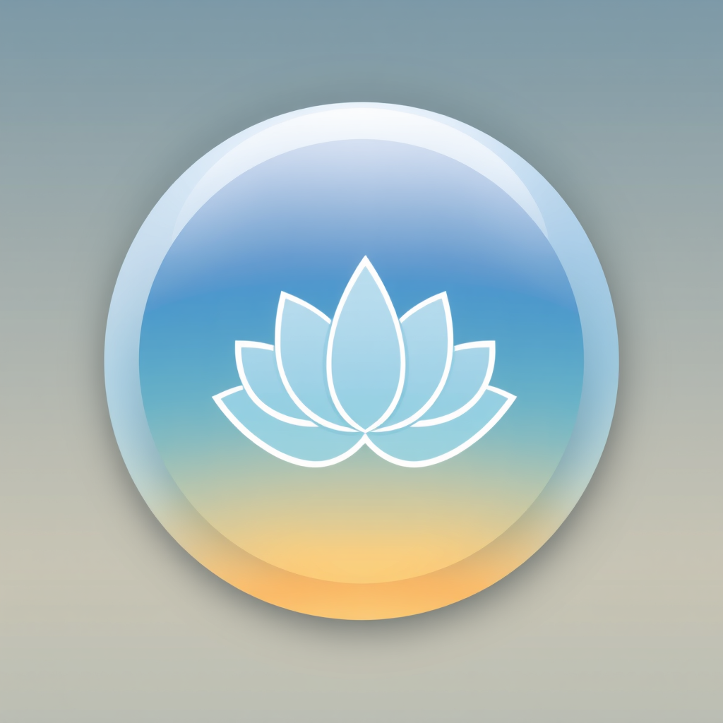 Main logo studio: rounded app icon logo for a meditation app, calming gradient, lotus symbol