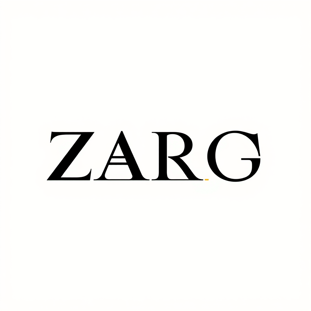 Main logo studio: Experimental premium wordmark **ZARQ**. Turn the four letters into a single artistic signature with unusual proportions, extreme letter spacing, sharp