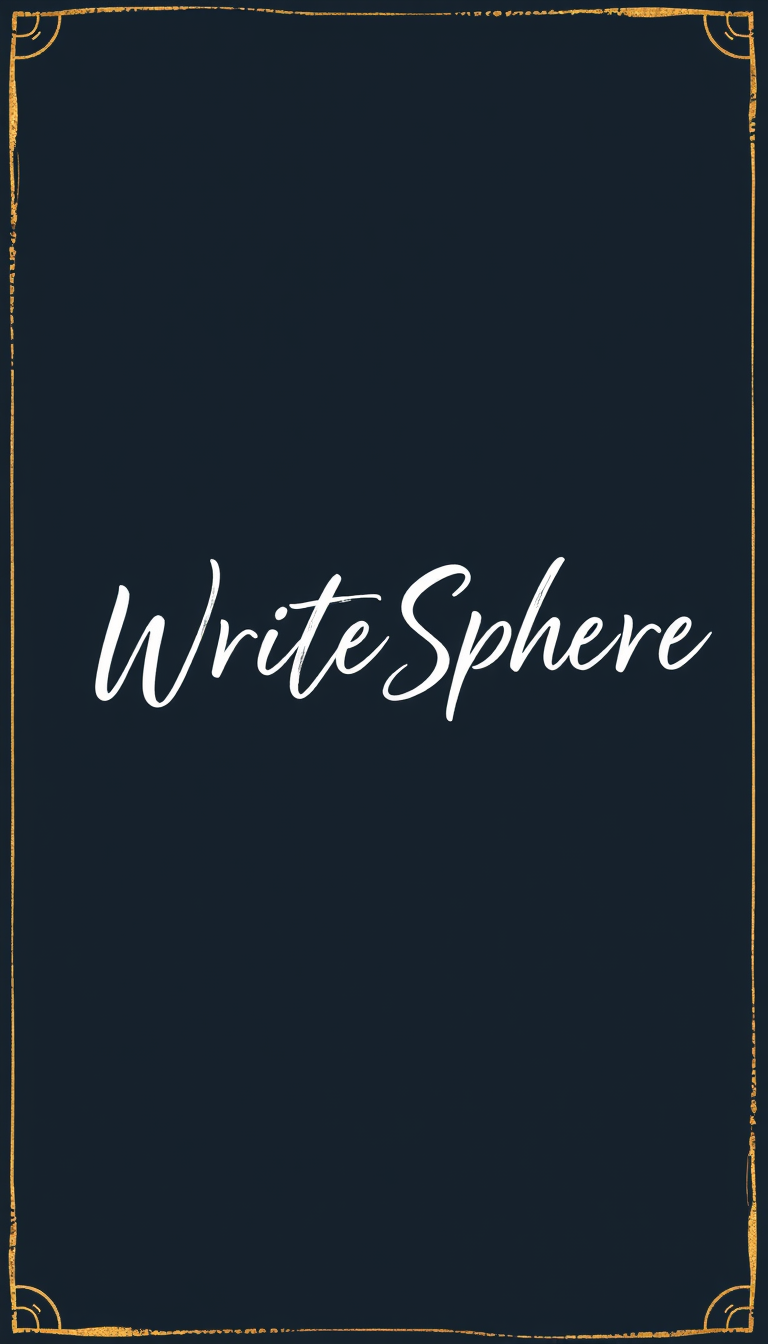 Main logo studio: YouTube banner for “WriteSphere”, elegant pen and ink theme, subtle handwritten elements, dark navy background with gold accents, clean premium modern