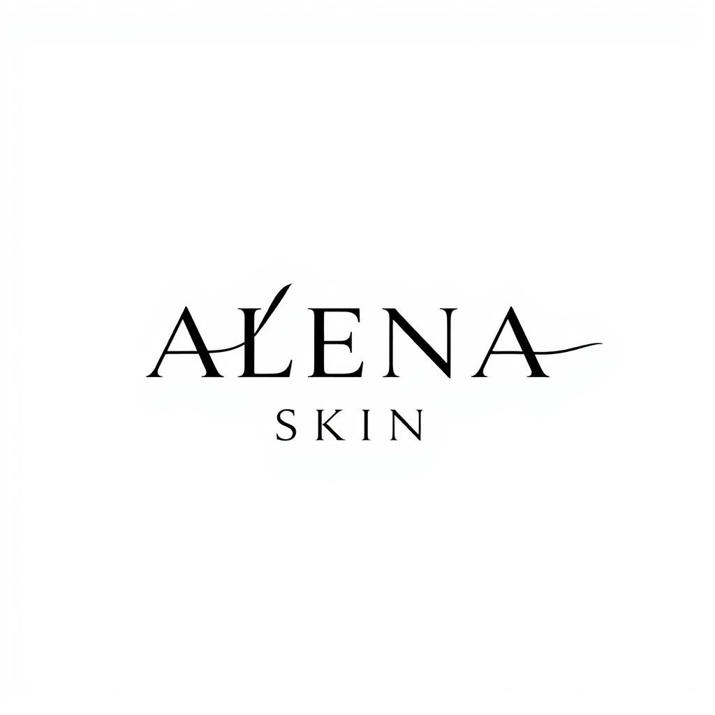Signature Logo idea: signature logo of the name Create an extremely elegant, luxurious minimalist logo for a high-end skincare and medical beauty brand called ALENA SKIN.