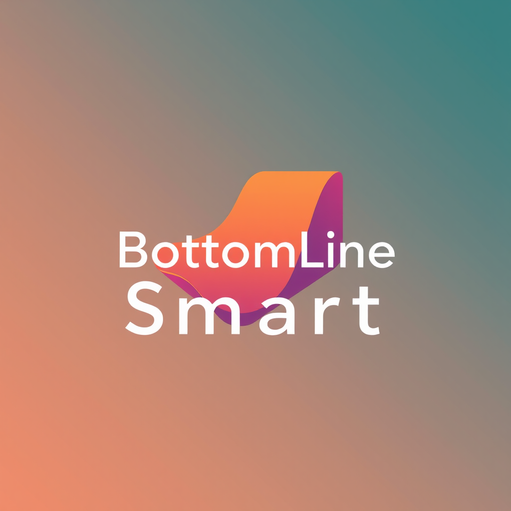 Main logo studio: Minimal isometric logo for “BottomLine Smart,” inspired by clarity, purpose, balance, mindfulness, and sustainable success. Create a catchy modern sym