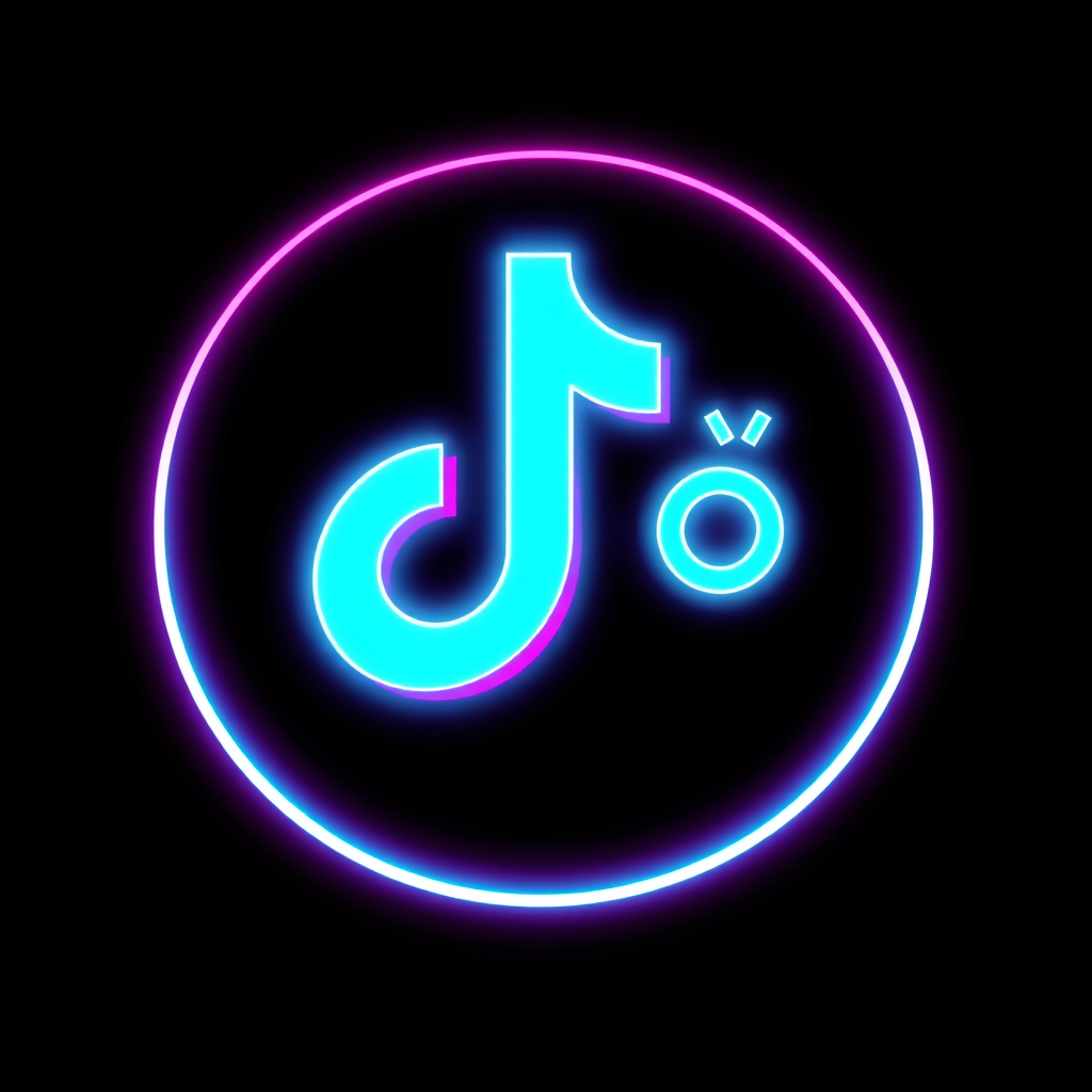 Main logo studio: I want a logo for a music channel on TikTok featuring a neon style with a glow effect; the logo should display the channel's name, "BØ".