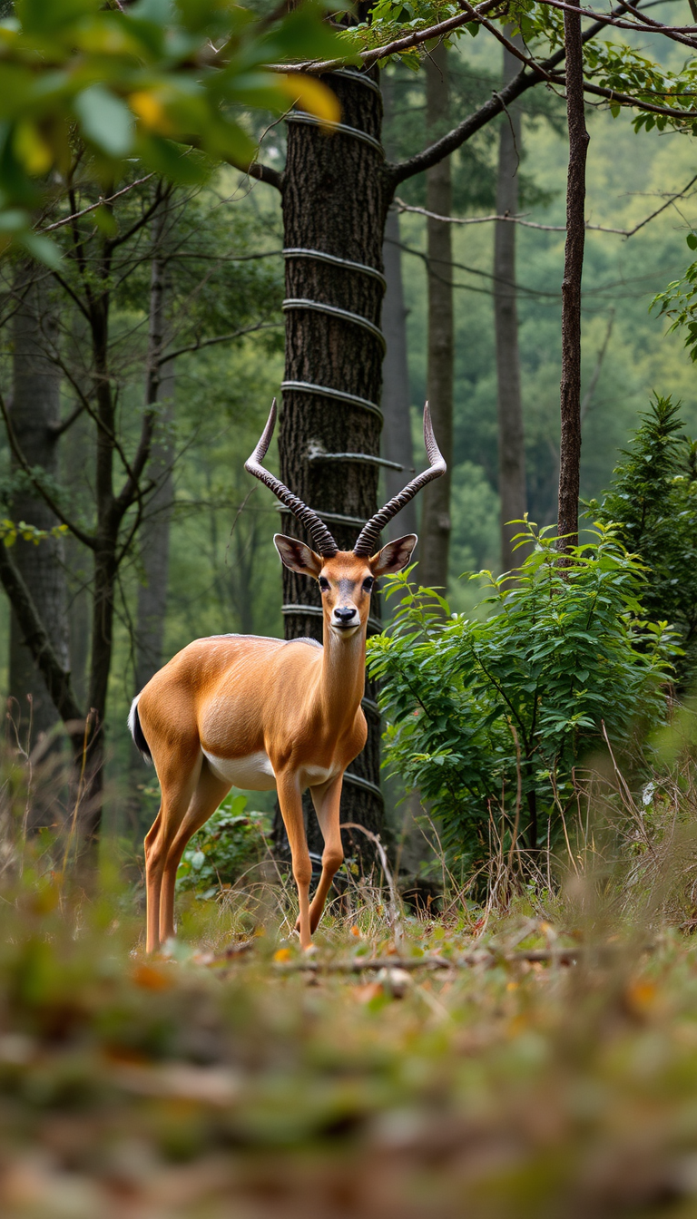 Main logo studio: gazelle in the forest