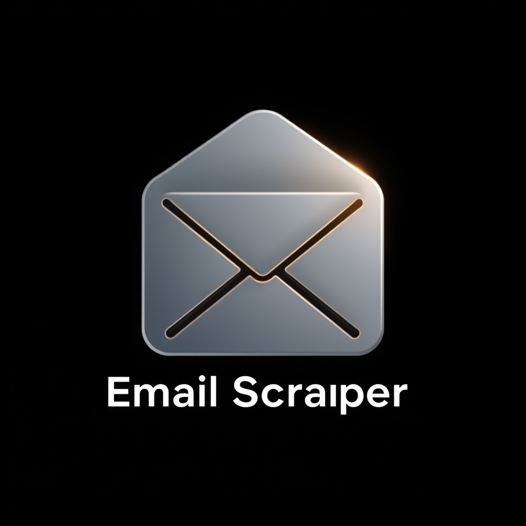 Main logo studio: Create a premium square 3D/4K icon logo for [tradeindia.com Email Scraper]. Combine the platform’s recognizable visual identity with an email/envelope
