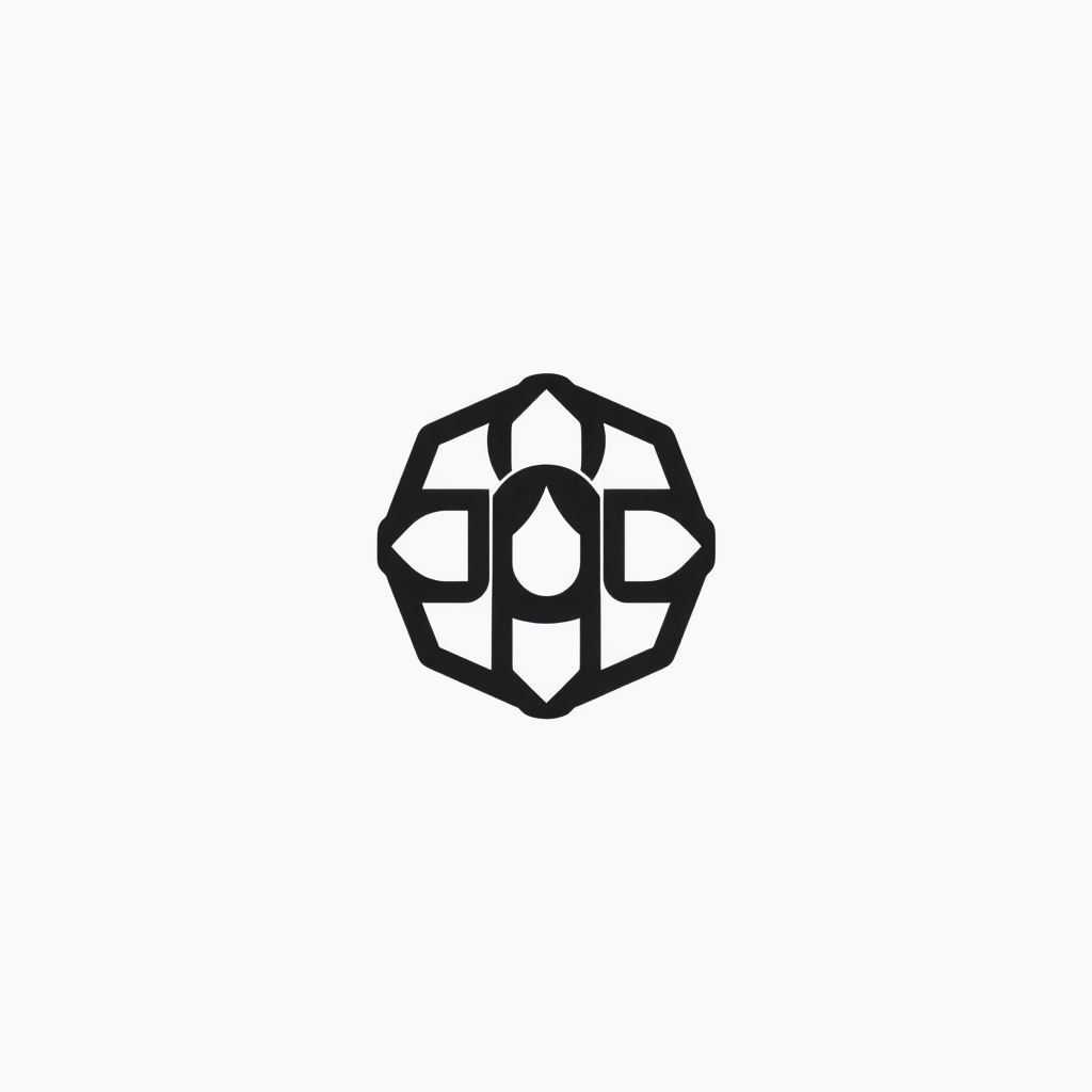 Abstract Logo idea: abstract logo mark for Architechtural design studio , geometric abstract shape, modern minimalist mark, clean lines, flat vector logo, centered, solid
