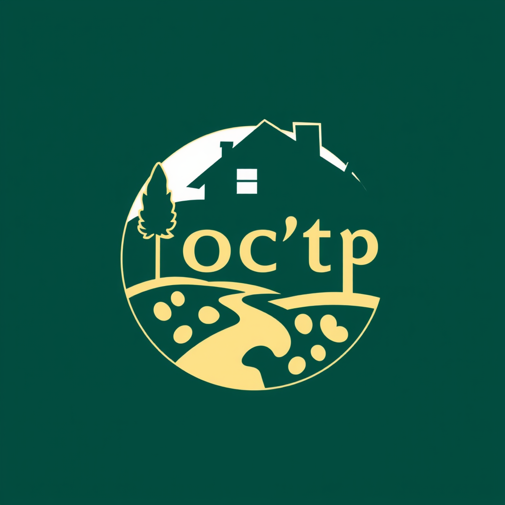 Main logo studio: ROC'TP entreprise de terrassement-assainissement- logo godet pelleteuse