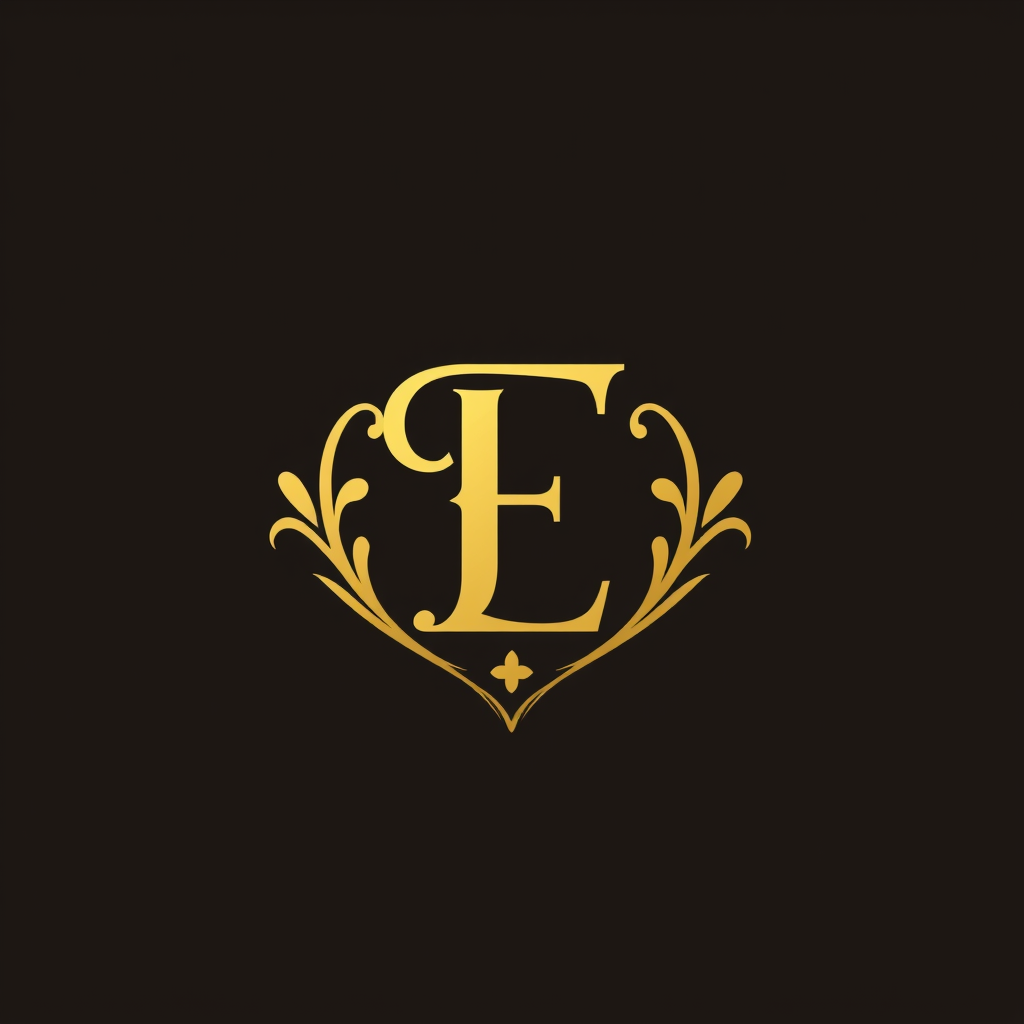 Main logo studio: elegant monogram logo combining letters F and L, gold, luxury brand