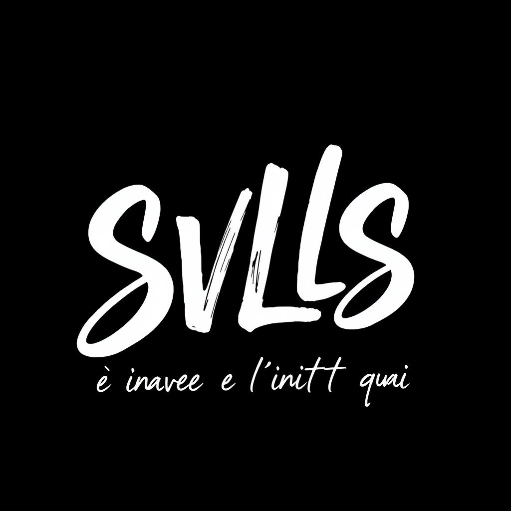 Main logo studio: Logo "SVLS" thème noir comme sa avec du style d'écriture comme sa MAIS TROUVE DE L'INSPI IN TRUC STYLER QUOI