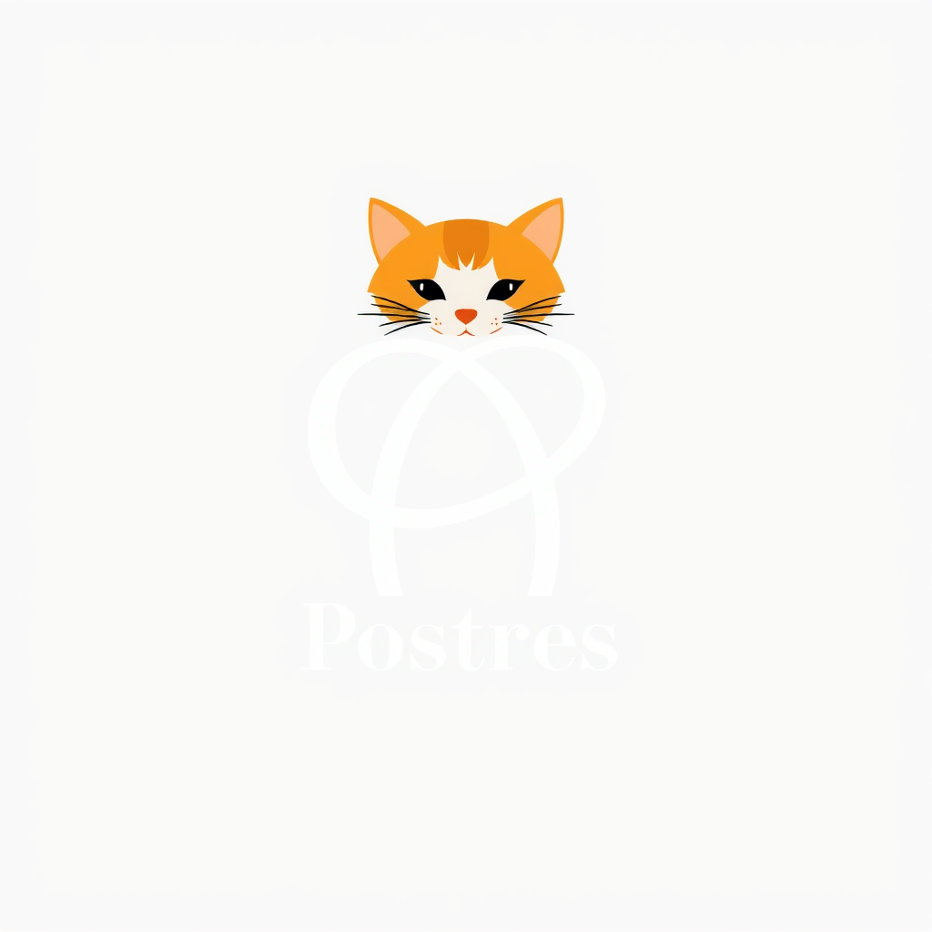Monogram Logo idea: monogram logo combining the letters Podrías hacerme un logo para postres lindo relacionado con los postres que sea un gato naranja femenina al estilo 