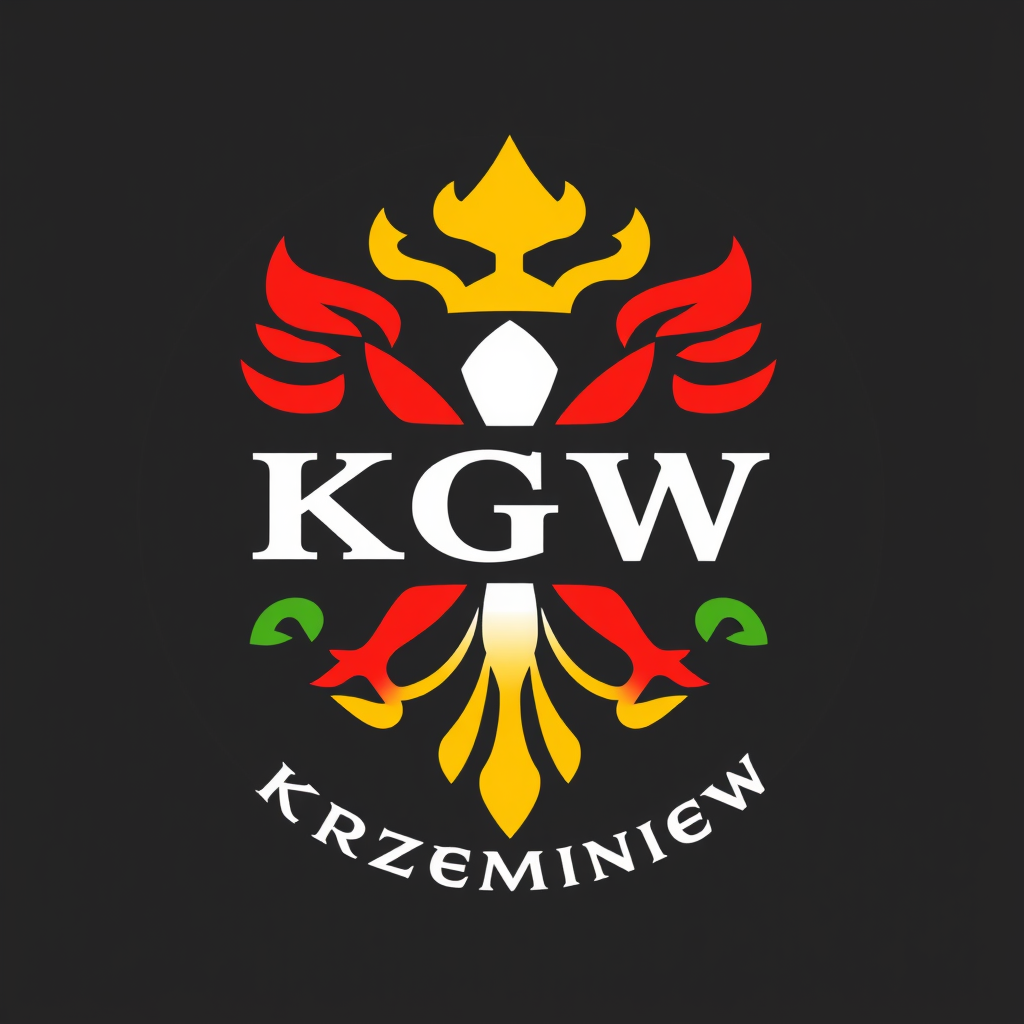 Main logo studio: Stwórz wyjątkowe, kolorowe logo dożynkowe dla „KGW Krzemieniew”. Centralnym motywem niech będzie tradycyjny wieniec dożynkowy ozdobiony kłosami zbóż,