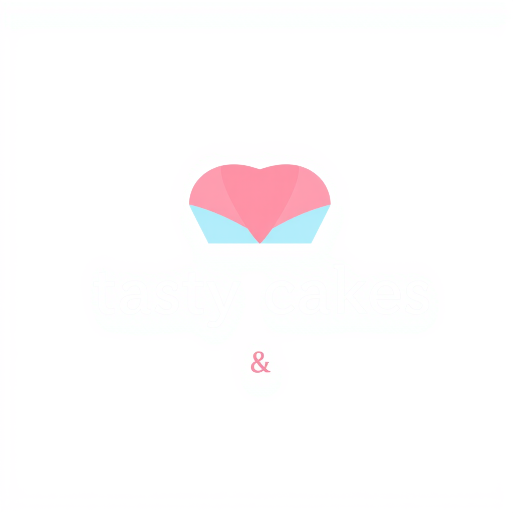 Abstract Logo idea: abstract logo mark for Make a Happy and exciting mood based logo for my brand name is Tasty cakes & bites the colour will pink,off white and Sky blue