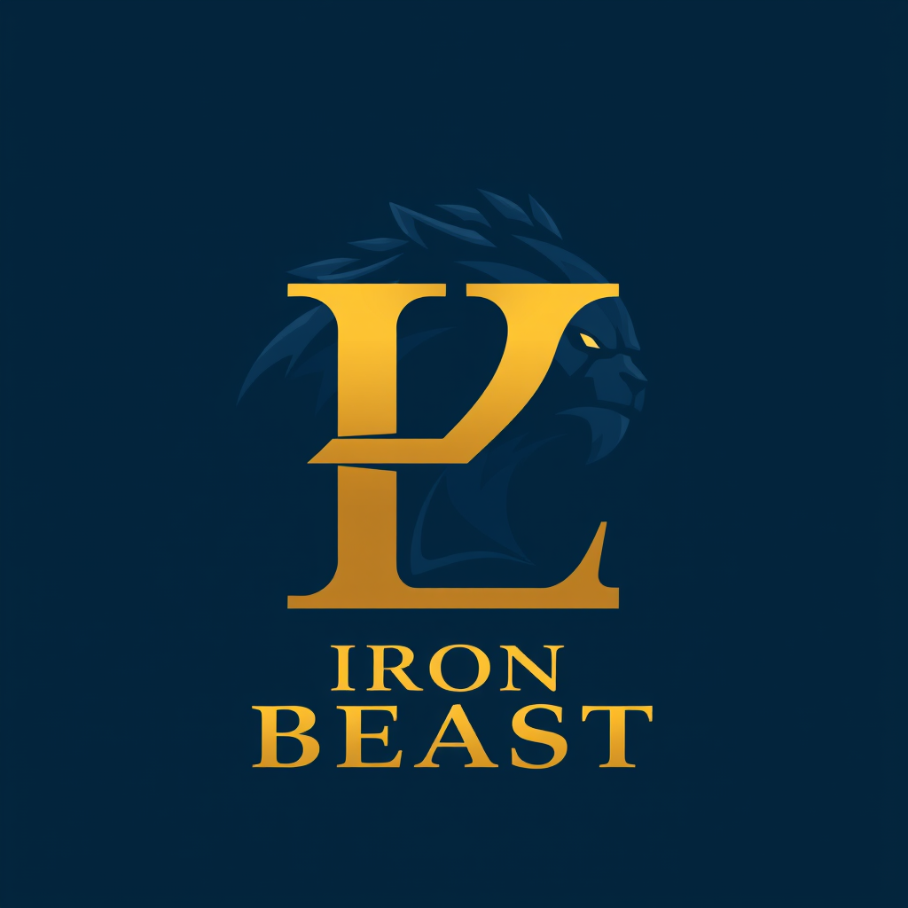 Main logo studio: elegant monogram logo combining letters F and L, gold, luxury brand “Create a logo for my gym named IRON BEAST. Put a BEST IMAGE FORM YOUR SIDE in the