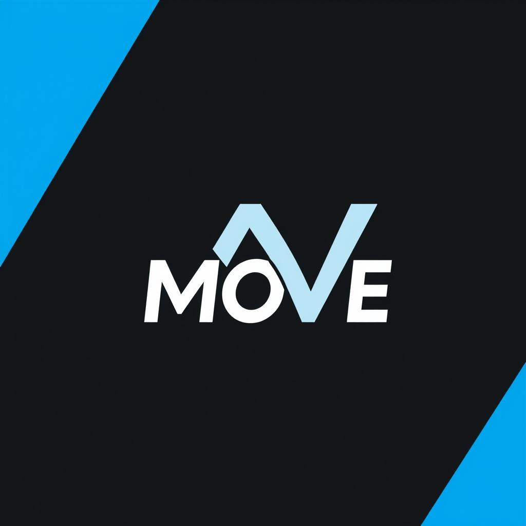 Main logo studio: Create a modern identity logo for “MOVE”, a movement and endurance studio. Create an abstract symbol representing forward motion using two or three fl
