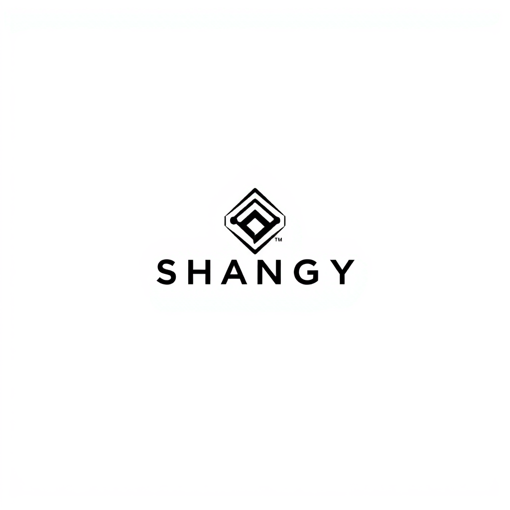 Minimalist Logo idea: minimalist logo, simple geometric mark for SHANGY is the leather products brands but not limited to leather in future , flat vector, clean lines, cent