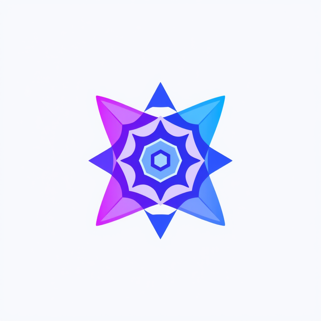 Main logo studio: abstract geometric icon logo for an AI tech startup named Nova, blue and violet with BØ