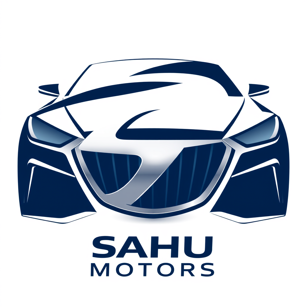 Main logo studio: Design a bold and stylish logo for ‘SAHU MOTORS’, an automobile dealership and motor business. Create a unique abstract icon inspired by speed, motion