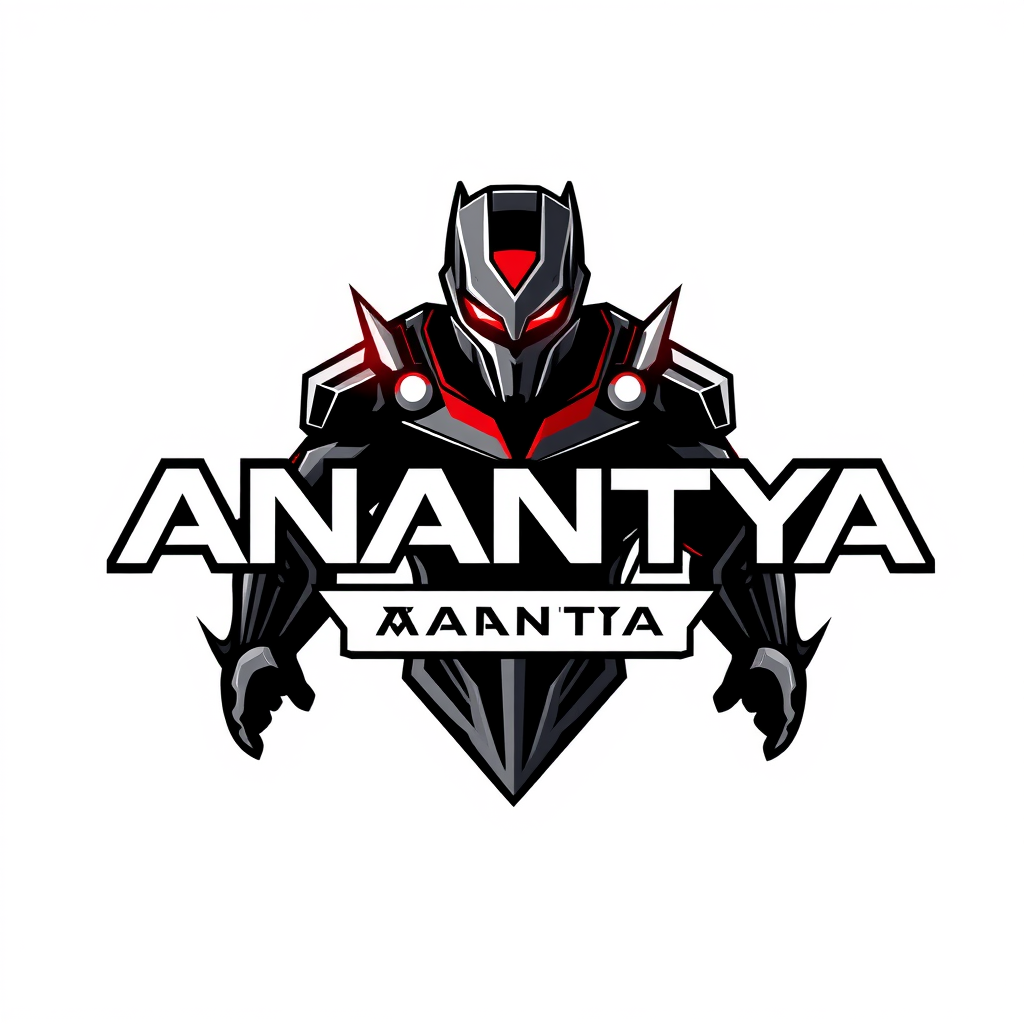 Main logo studio: Create a bold “ANANTYA” event logo with the name clearly visible and a futuristic superhero-inspired element integrated beside or around it. Combine t