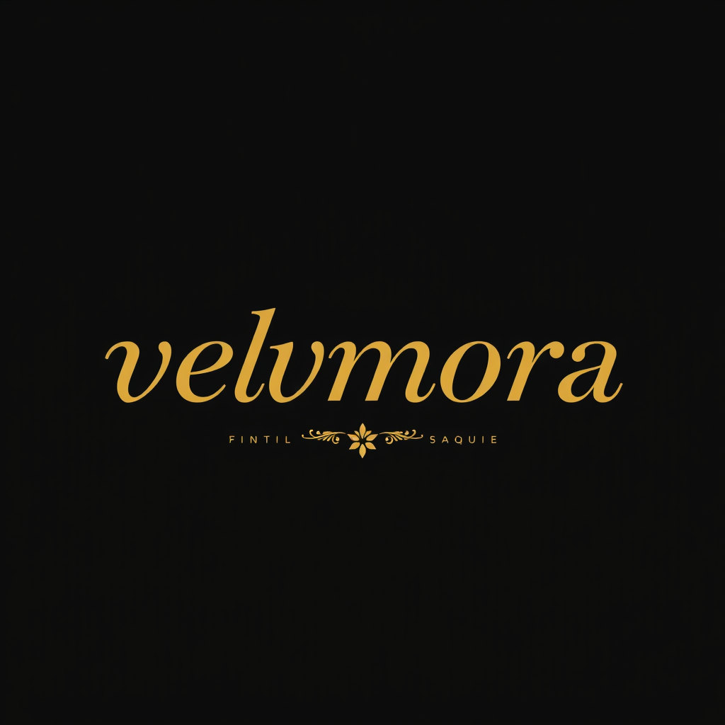 Main logo studio: Give me a brand logo which is very meaning ful and has a meaningful name with classic look yet effective arey , and brand name is "velmora" with black
