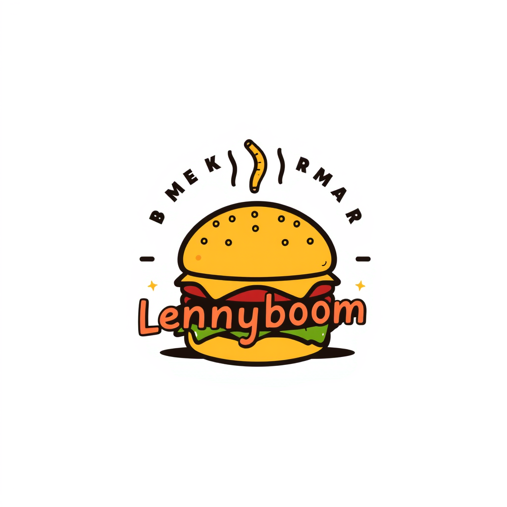Main logo studio: Logo para hamburguesas y más que se llama Lennyboom