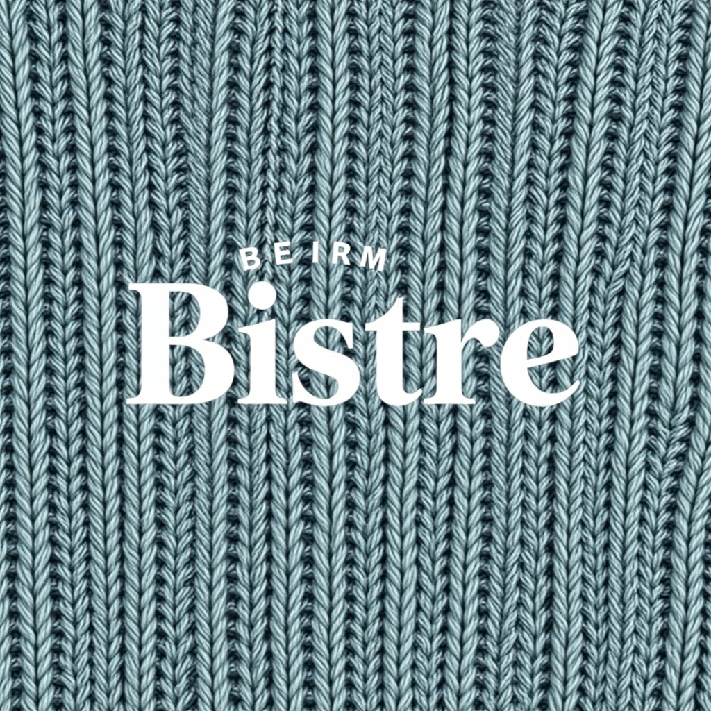 Main logo studio: Bistre a premium knitted jumper brand with the logo above Bistre with an accent on e