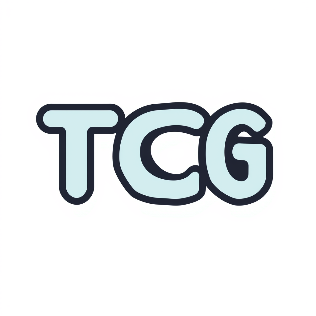 Main logo studio: Create a modern, minimalist, and friendly logo for a TCG accessories and phone case brand. Make “TCG” the main focus using clean, slightly rounded, mo