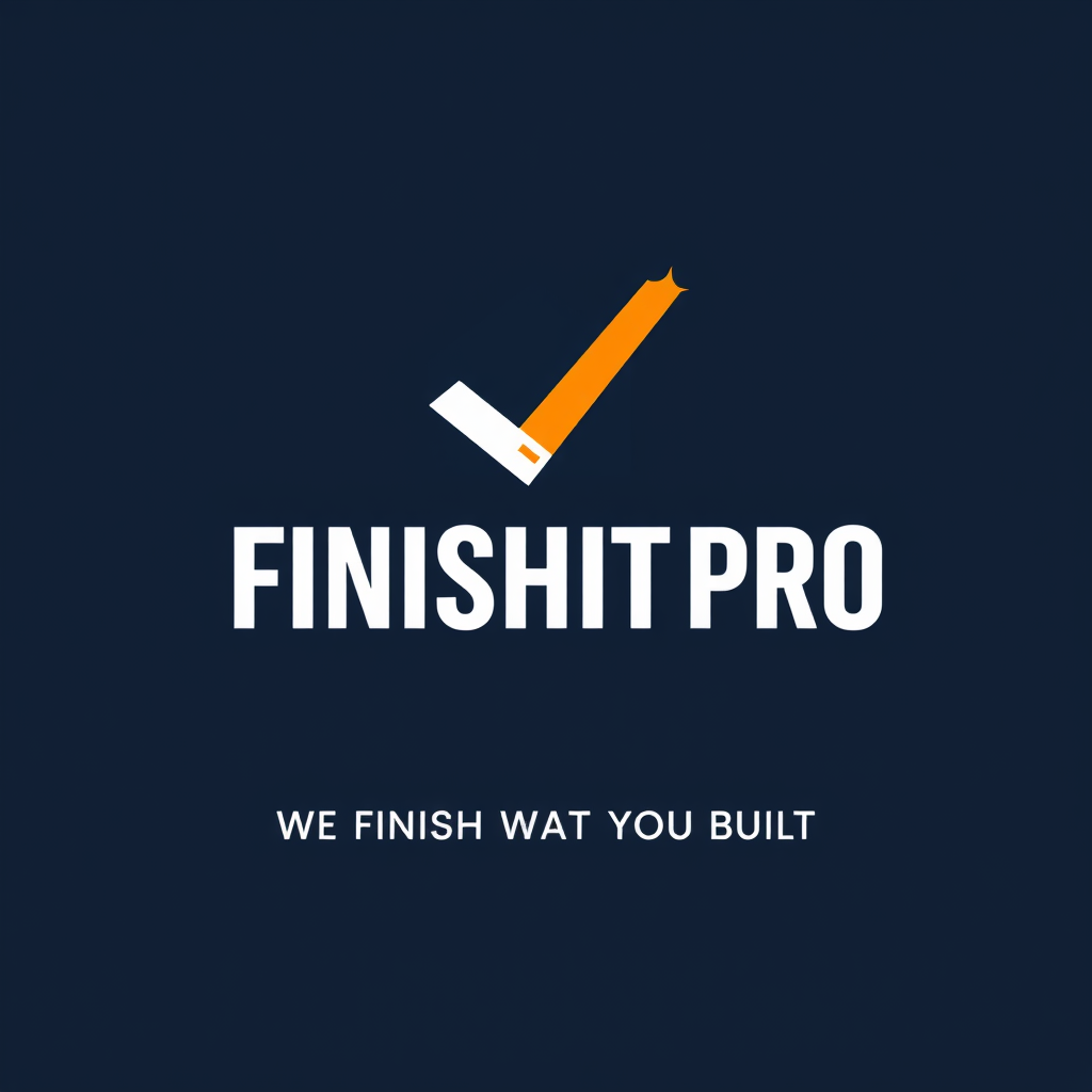 Main logo studio: Create a premium minimalist logo for **FINISHIT PRO**, a professional post-construction cleaning company in Southern Tunisia. Combine a **modern build