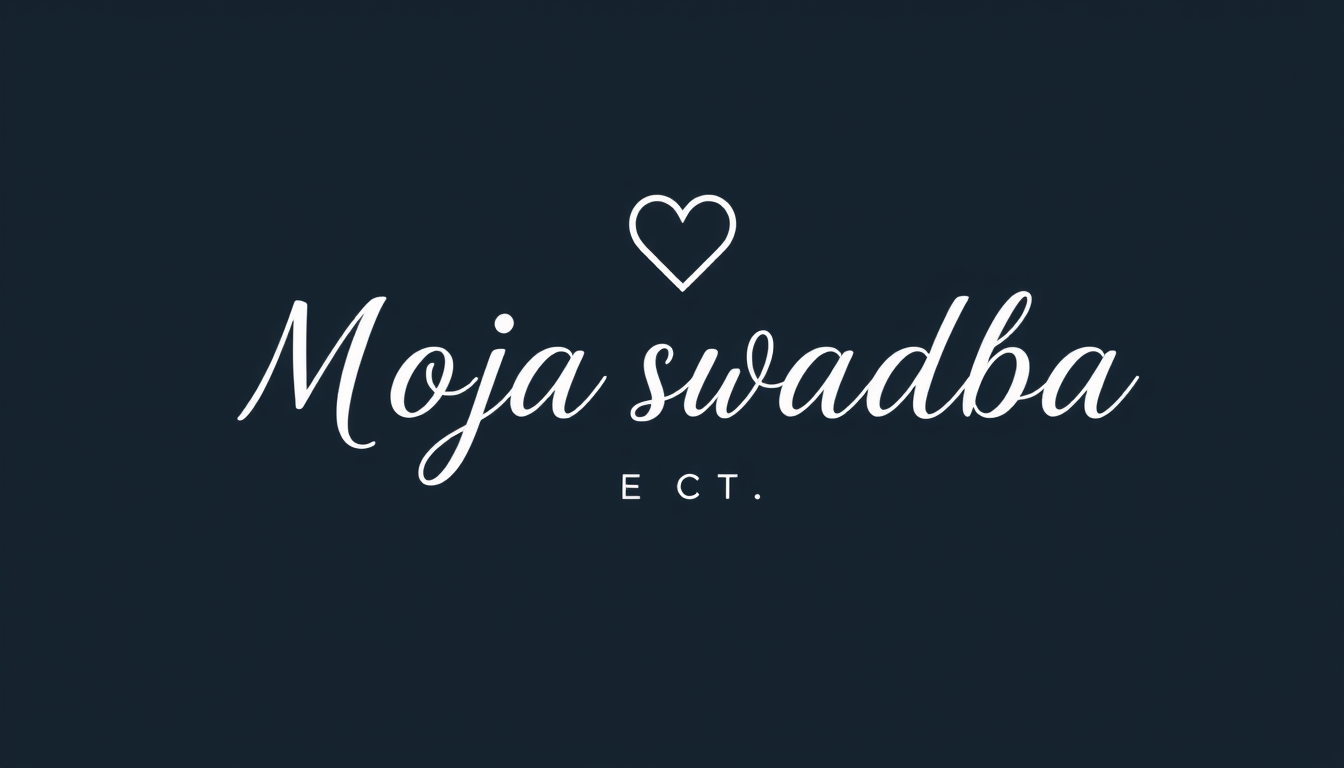 Main logo studio: Simple vector logo for "Moja svadba" exactly. Style: Romantic, Luxury, Emotional. No background, no mockups, centered.