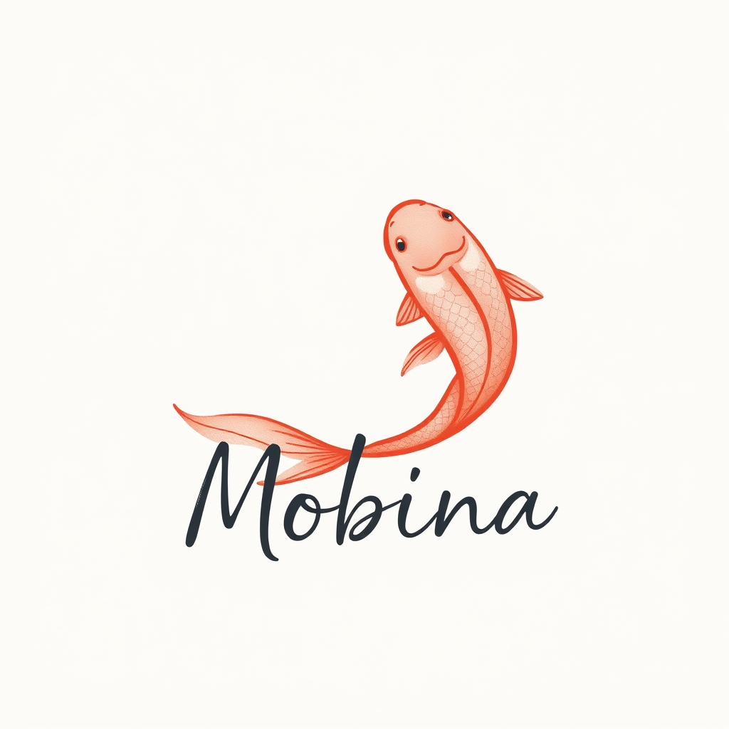 Main logo studio: rounded app icon logo for a meditation app, calming gradient, lotus symbol Minimal personal artist logo, a simple koi fish viewed from above and swimm