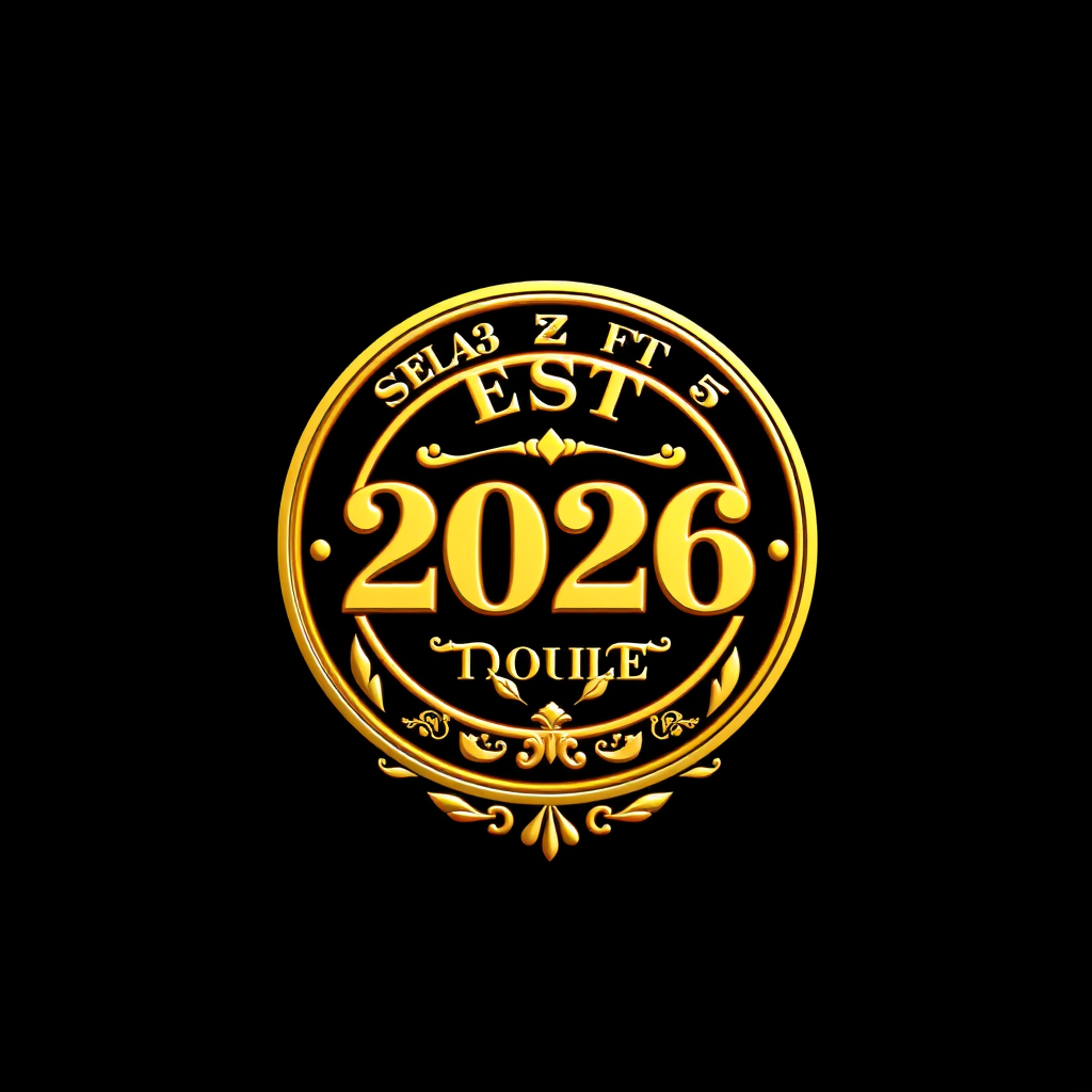 Main logo studio: logo gold, luxury brand EST. 2026