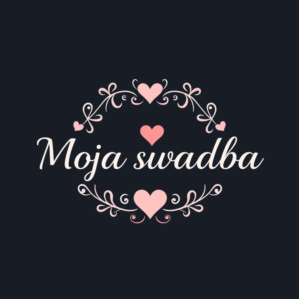 Main logo studio: Simple vector logo for "Moja svadba". Style: Romantic, Luxury, Emotional. No background, no mockups, centered.