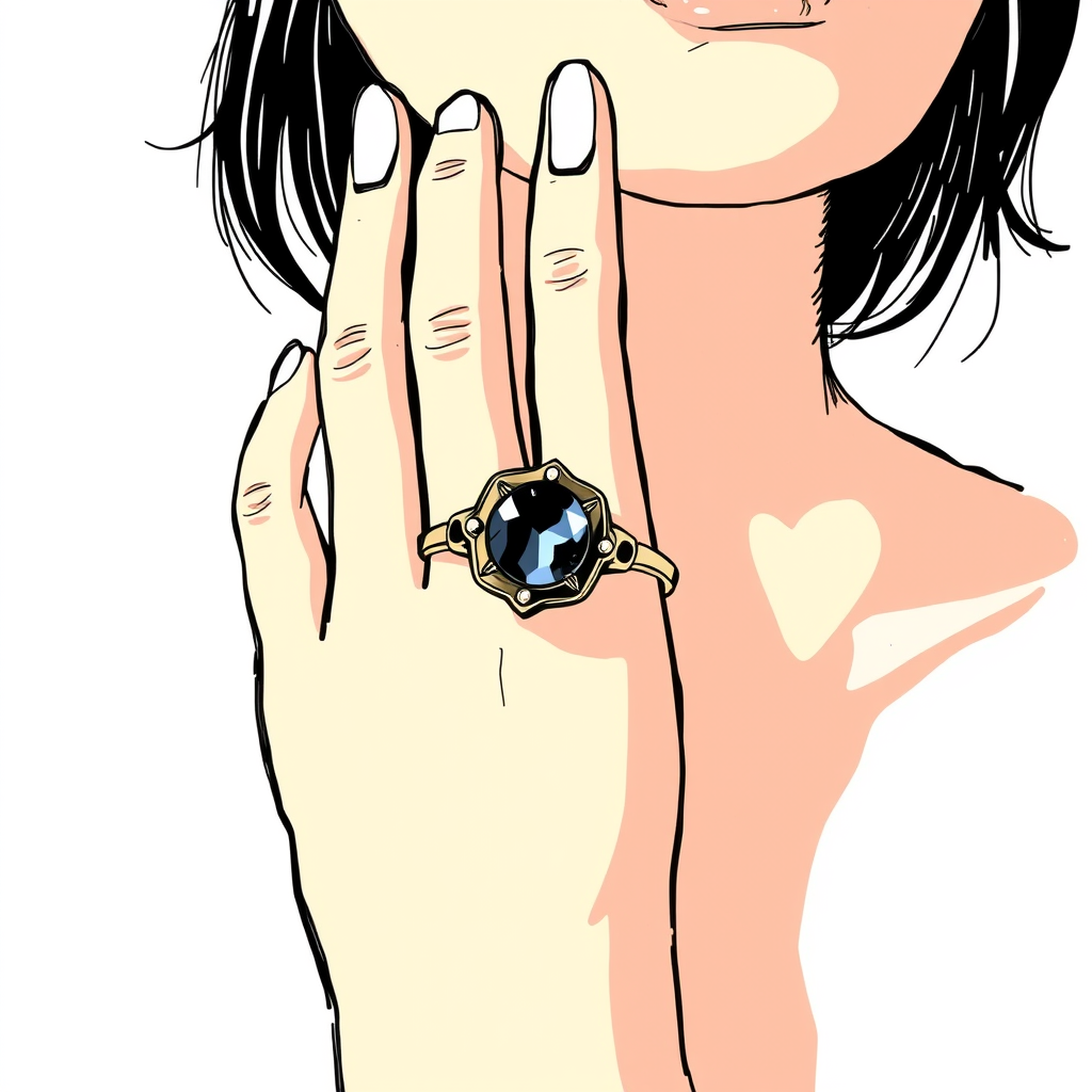Main logo studio: bague connecter, sombre, styler plein de dessin