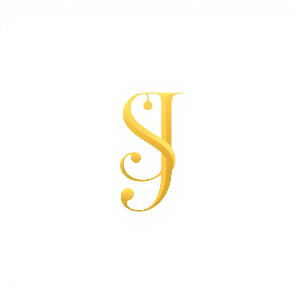 Monogram Logo idea: monogram logo combining the letters elegant monogram logo combining letters S and J, gold, luxury brand , elegant intertwined letterforms, flat vector