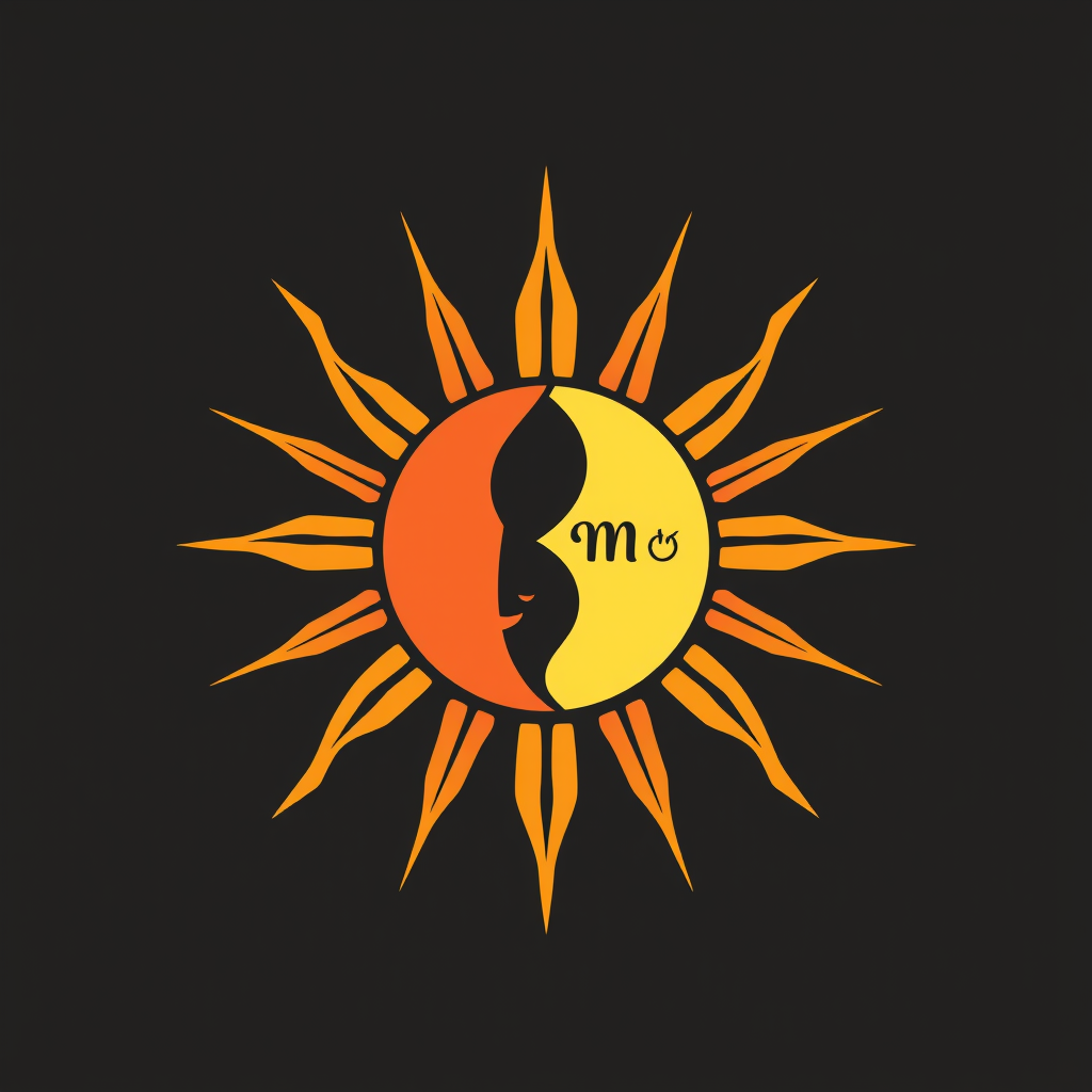 Main logo studio: It is a business called sun and moon and i want the logo design to be half sun and half moon and have the company name in it and colors for a face pai