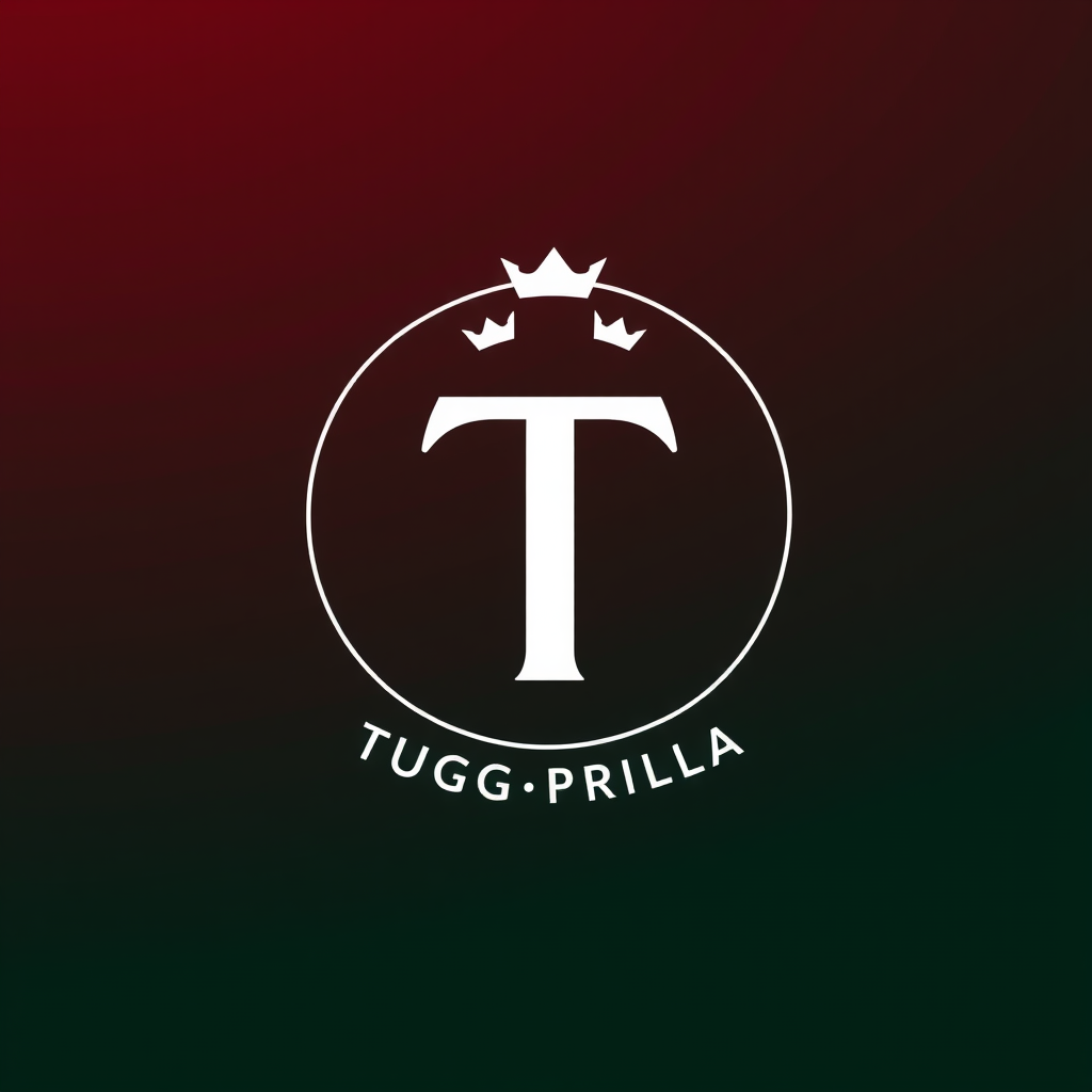 Main logo studio: Premium minimalist Christmas logo for a nicotine-free chewing gum brand called “TP”. White “TP” monogram centered in a clean circular emblem, with exa