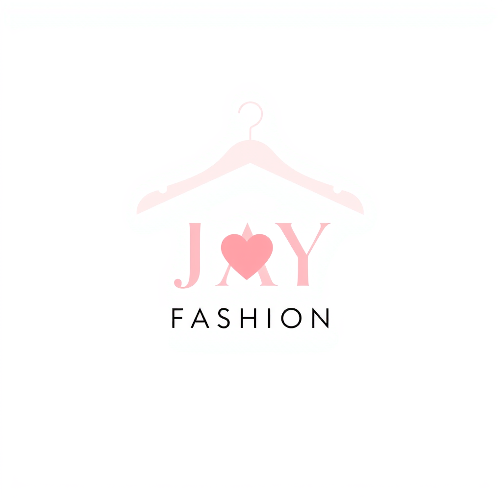 Main logo studio: > Create a premium, cute and memorable logo for JAY FASHION, a children's and baby clothing brand. Use a simple elegant baby hanger with a tiny heart