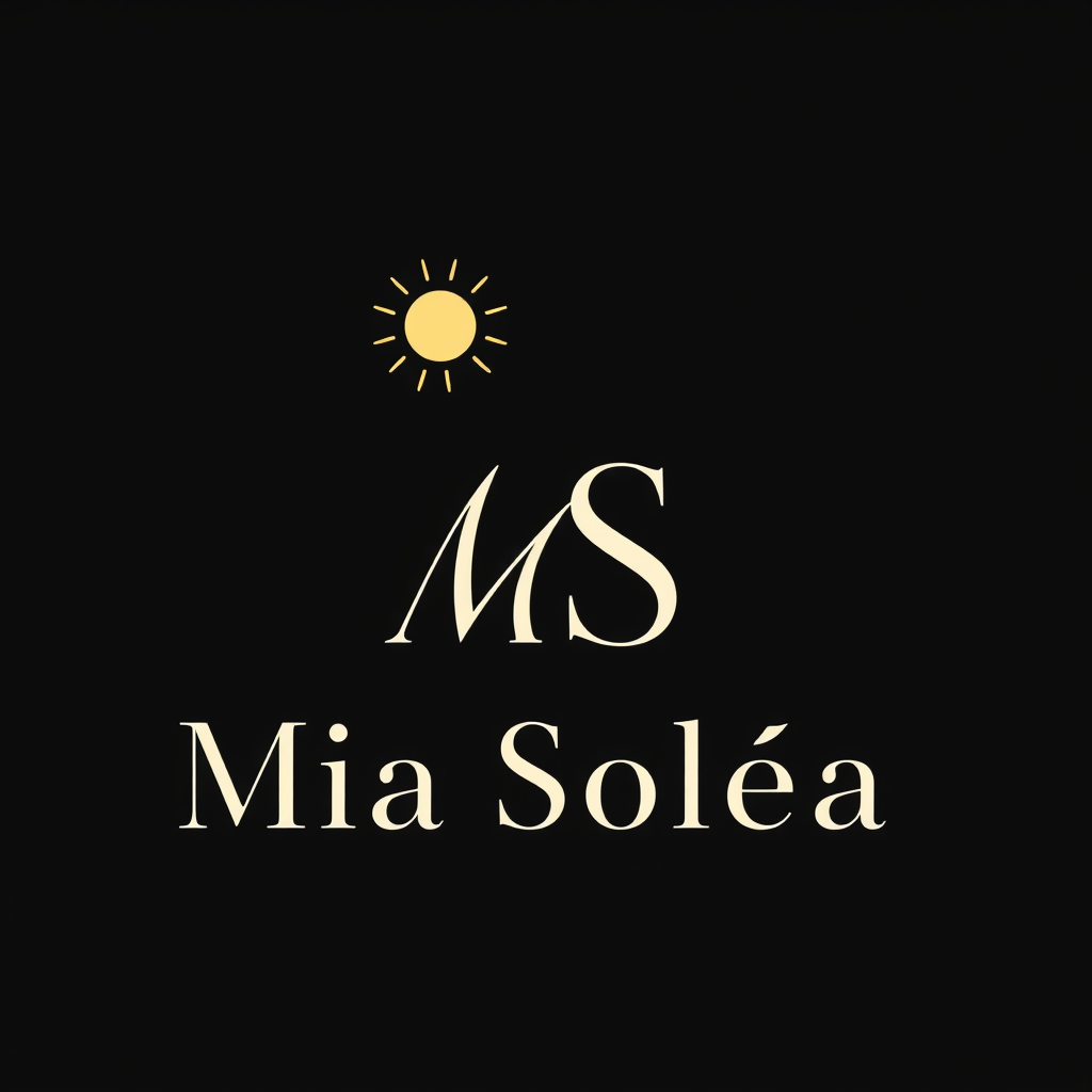 Main logo studio: Modernes, elegantes Logo für Mia Soléa. Eigenständiges MS-Monogramm mit subtiler Anspielung auf Licht/Sonne. Minimalistisch, zeitlos, feminin, italien