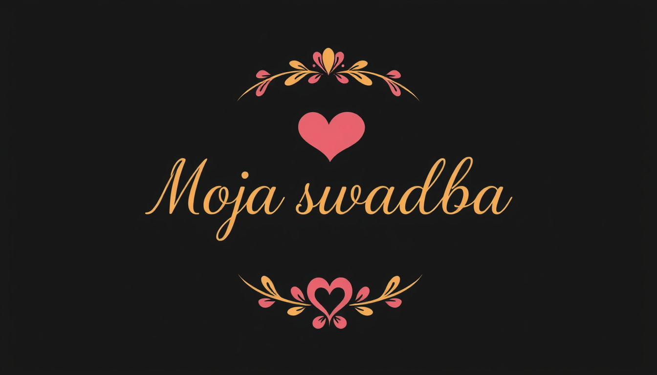 Main logo studio: Simple vector logo for "Moja svadba". Style: Romantic, Luxury, Emotional. No background, no mockups, centered.
