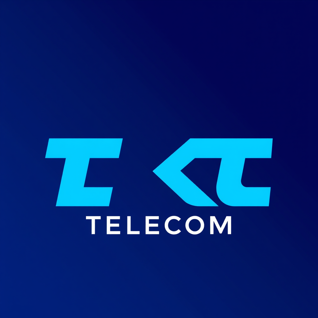 Main logo studio: "Create a modern logo for TKT Telecom using navy blue and electric blue with a clean TKT monogram".